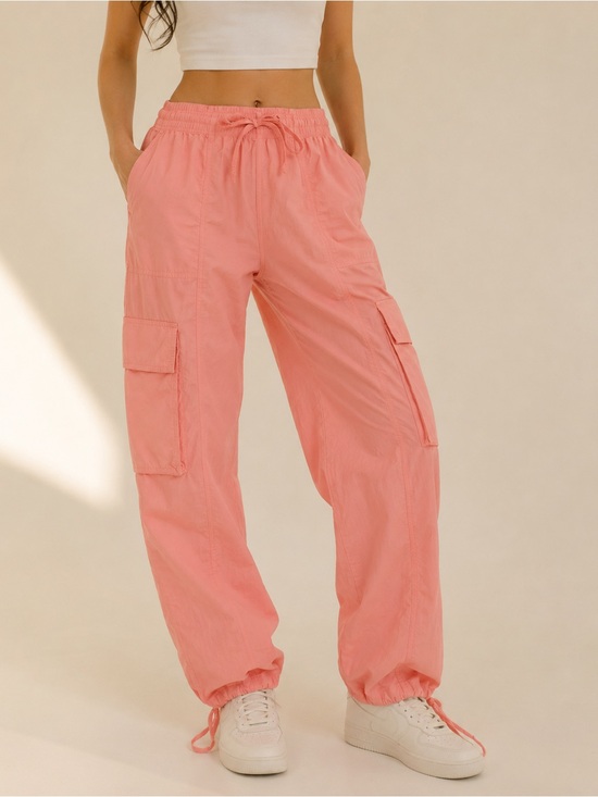 aerie Pants - Aerie Sun Washed Guava Pink Parachute Cargo Pants Medium